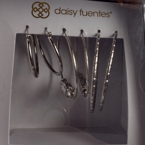 Daisy Fuentes Jewelry Daisey Fuentes Silver Hoop Earrings Set Of 3